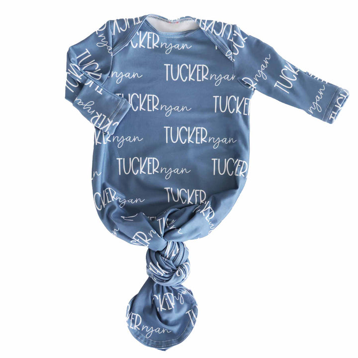 dusty blue personalized knot gown only