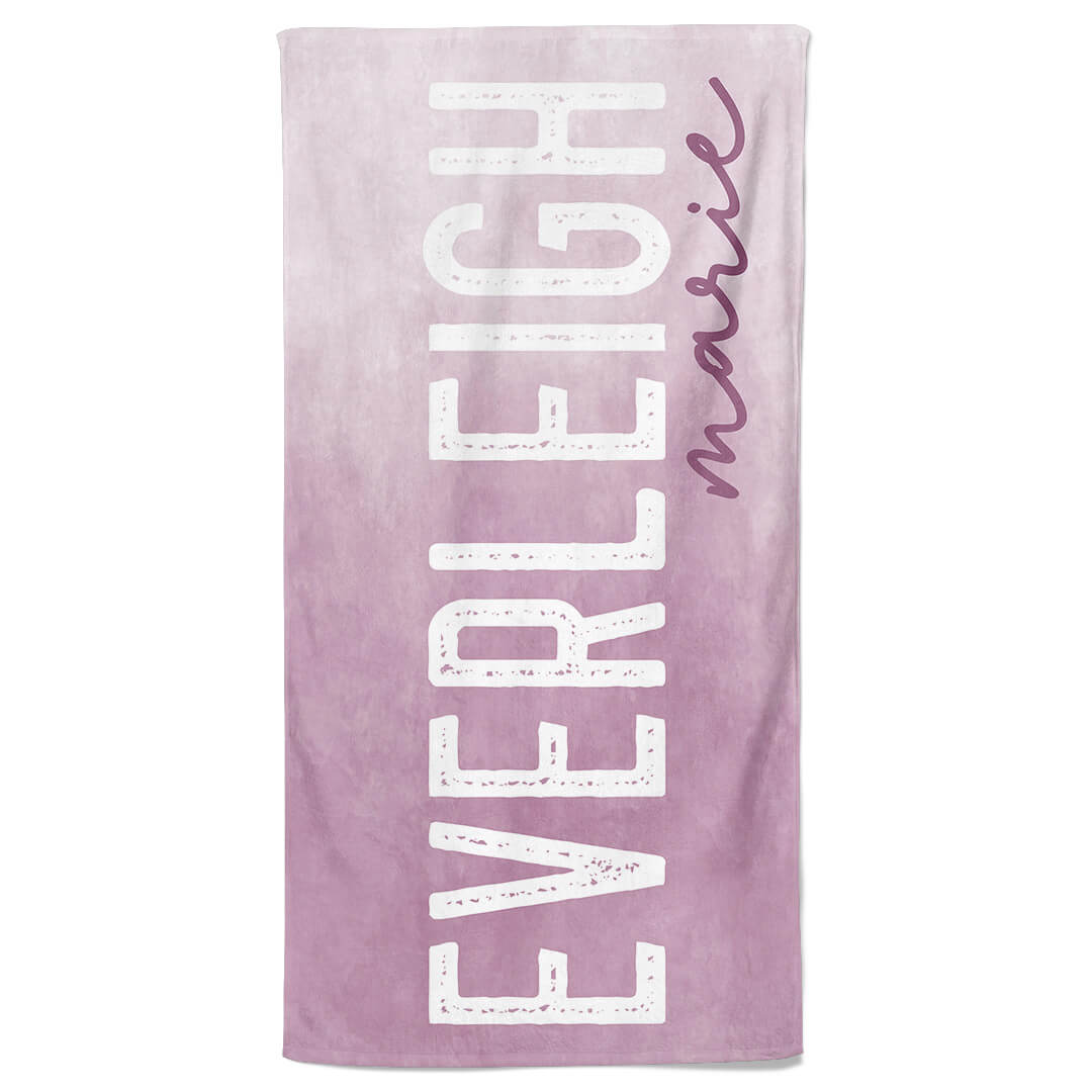 dusty purple ombre towel personalized 