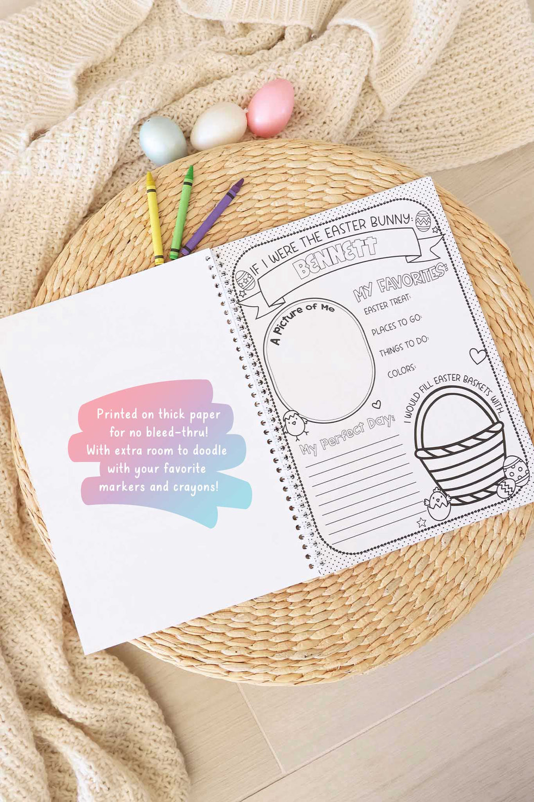 if i were the easter bunny page in personalized easter coloring book 