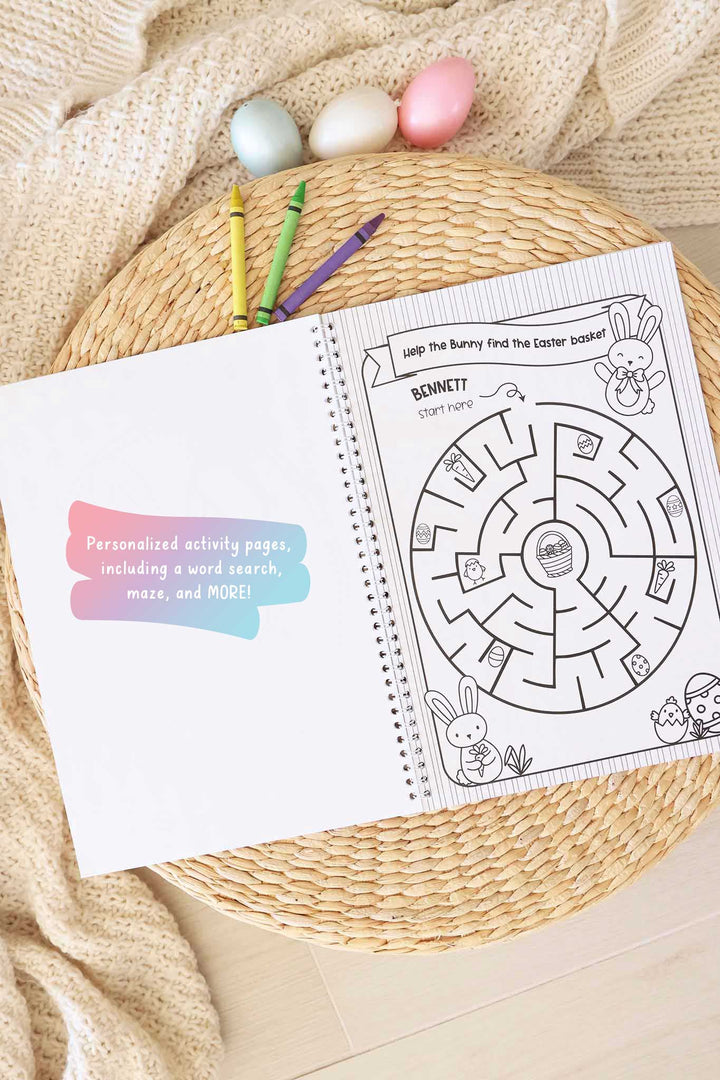 easter bunny maze in easter coloring book 