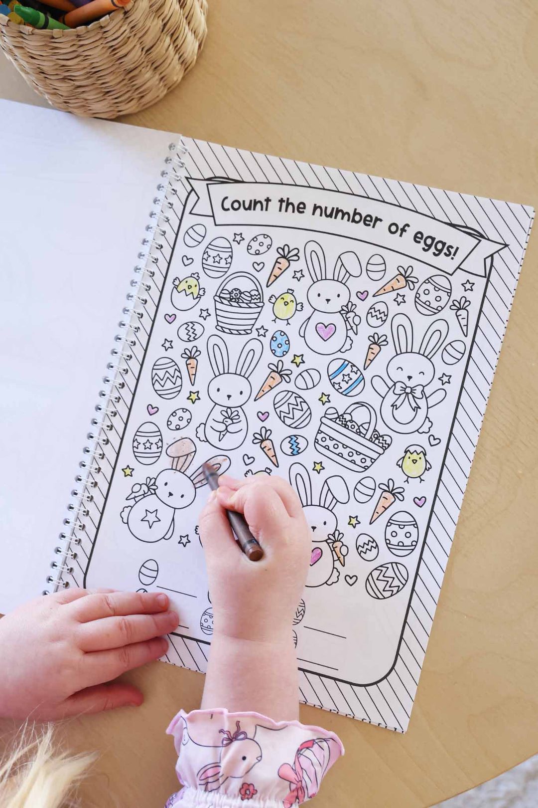 count and color eggs kids coloring book 