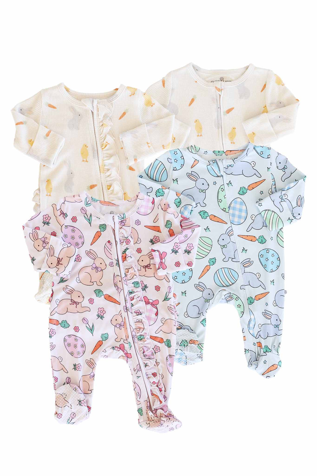 easter zipper footies 