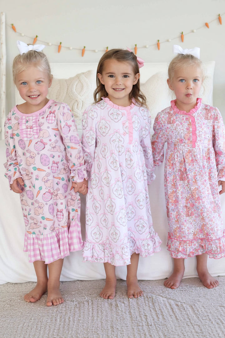 girls long sleeve easter nightgowns 