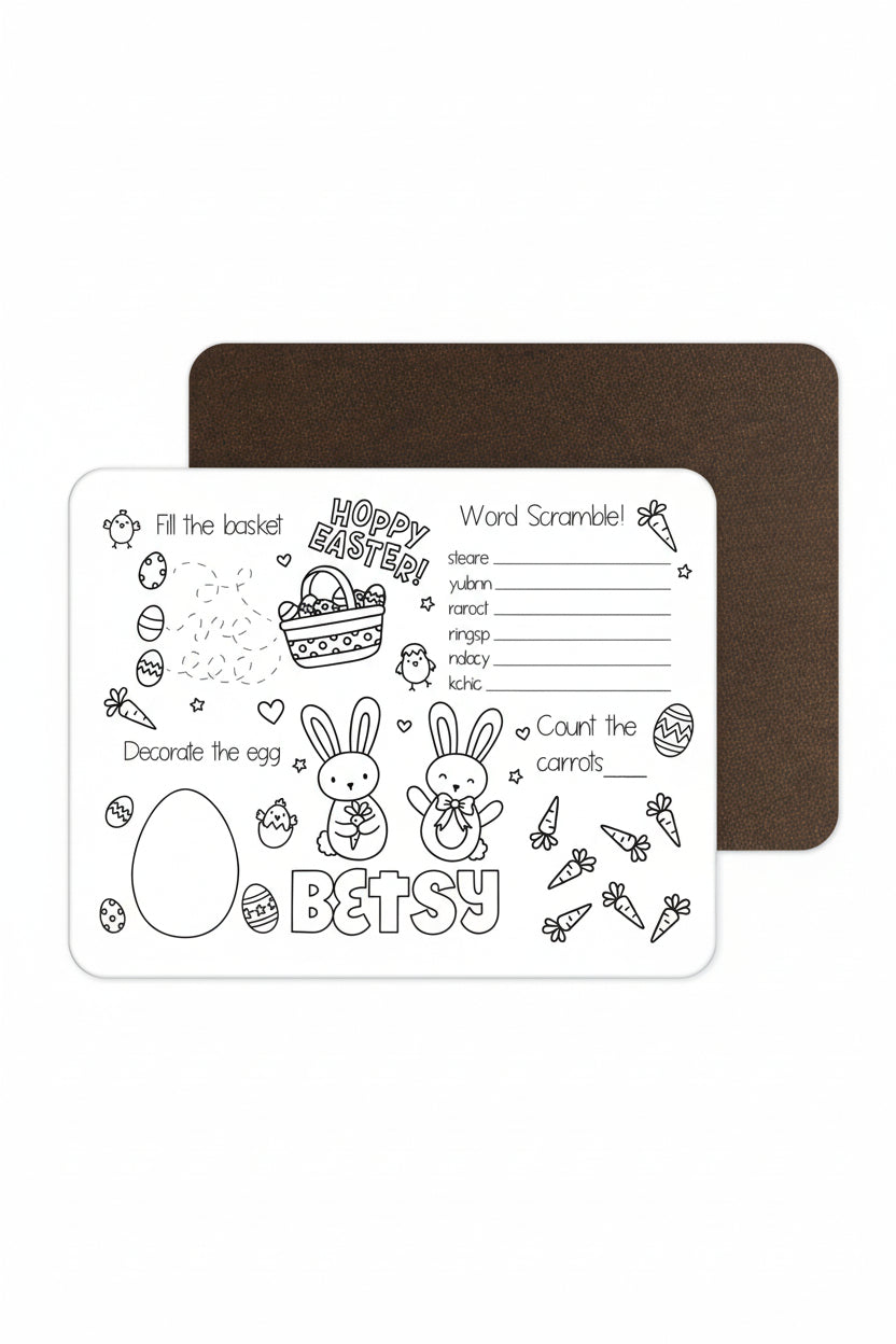 hoppy easter colorable personalized whiteboard front and back