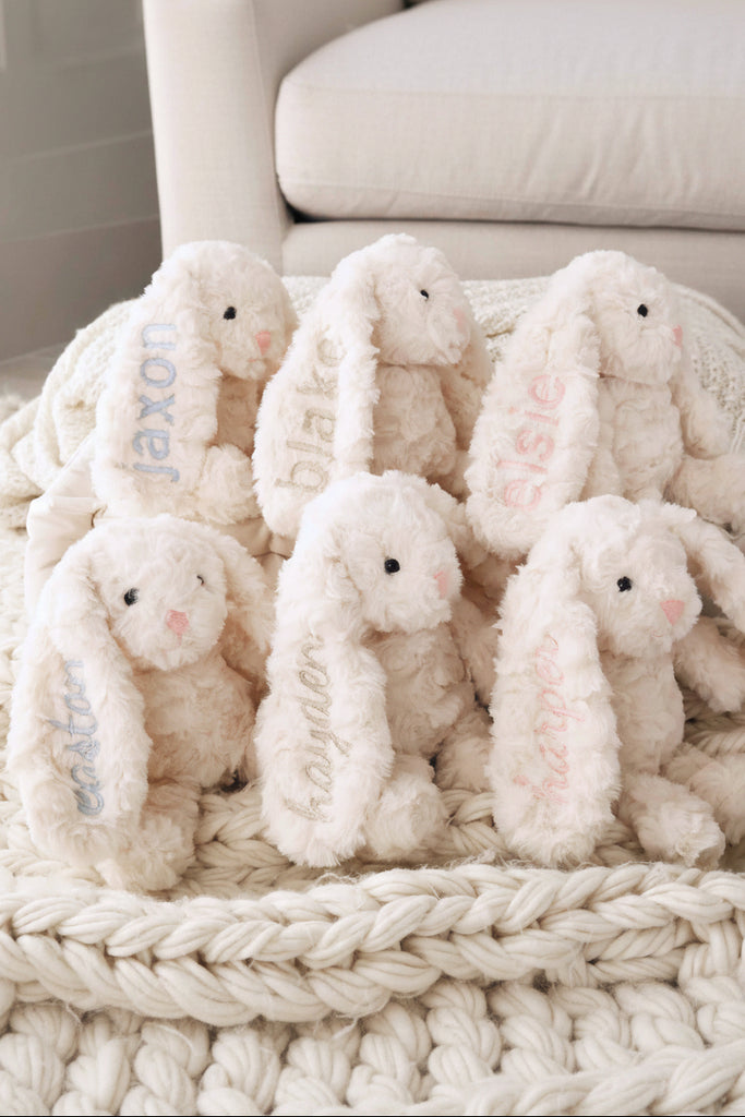 Embroidered Cuddle Plush Friends | Bentley Bunny – Caden Lane