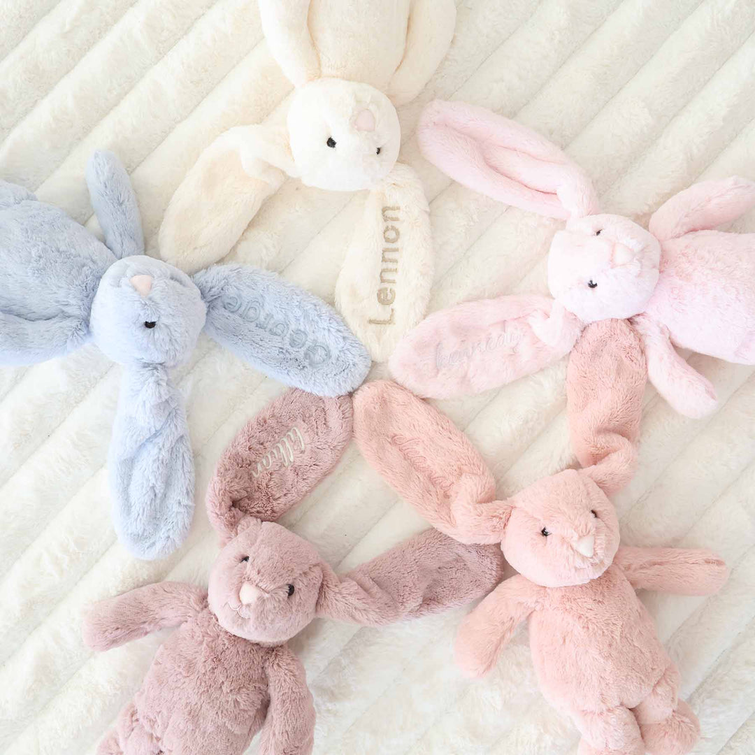 embroidered pastel bunny rabbits for kids 