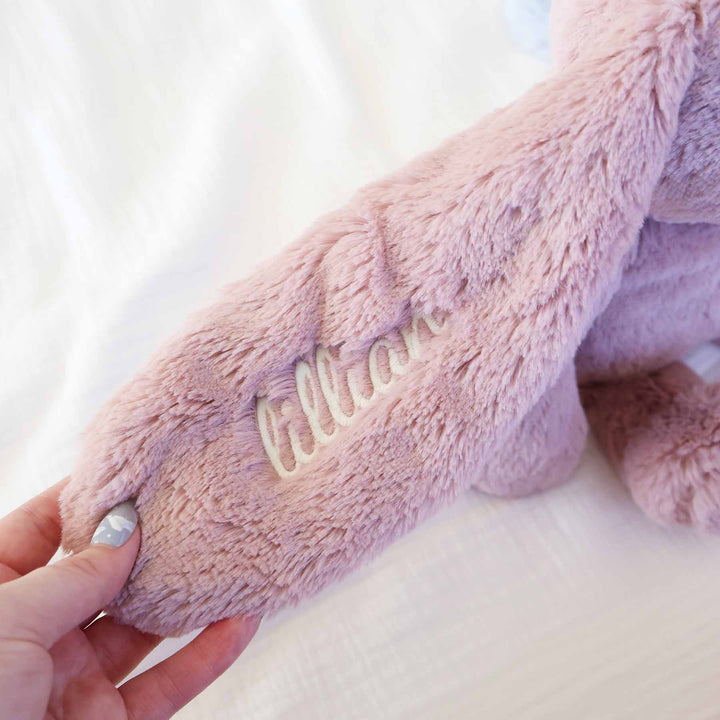 purple embroidered bunny ear for kids 