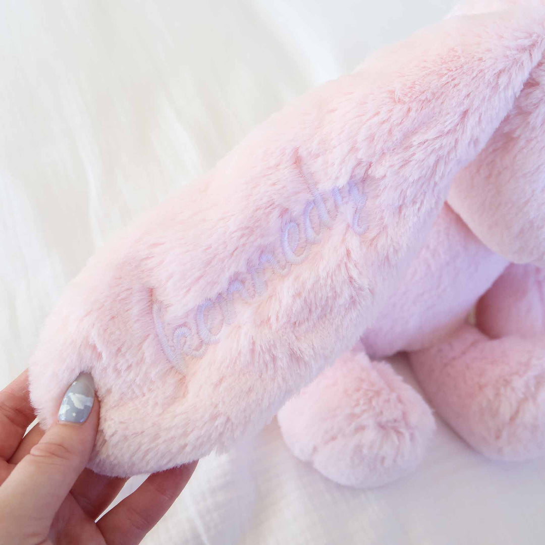 pink embroidered bunny ear for kids 