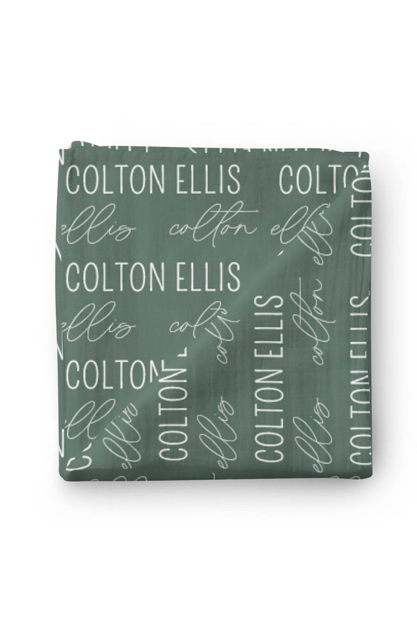 Personalized Emerald Baby Name Swaddle Blanket - Block & Script