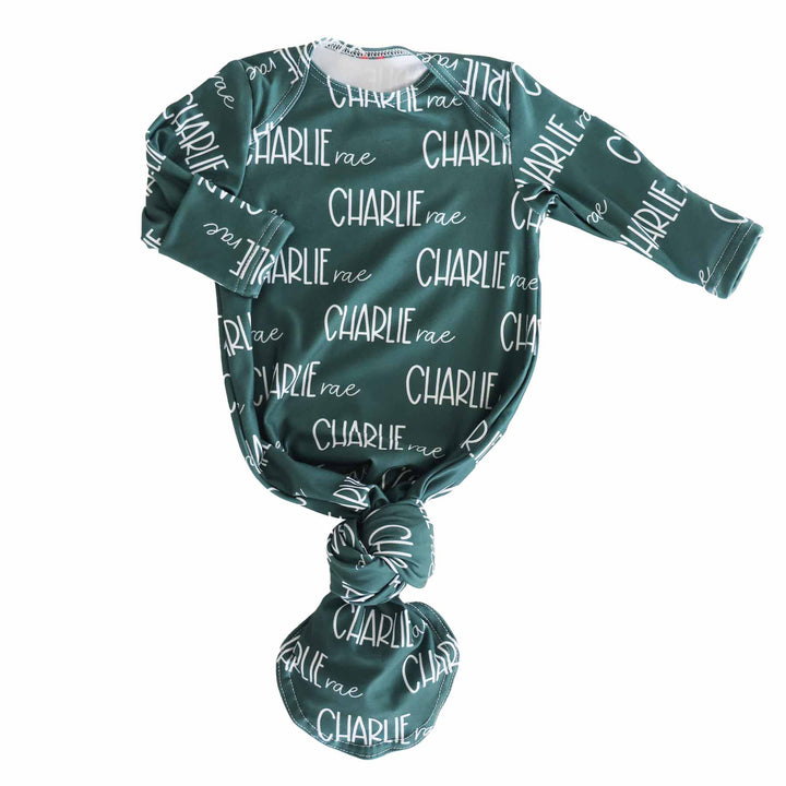 emerald personalized knot gown only 