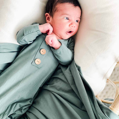 emerald baby knot gown