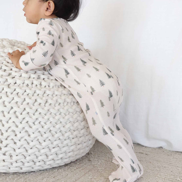 pine tree baby zipper footie gender neutral