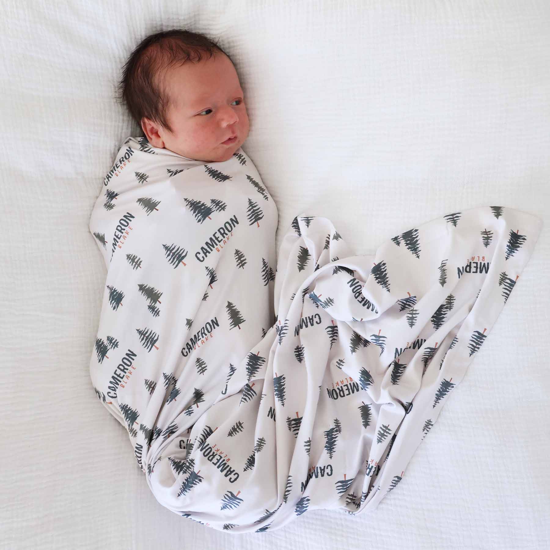 Evergreen Personalized Swaddle Blanket