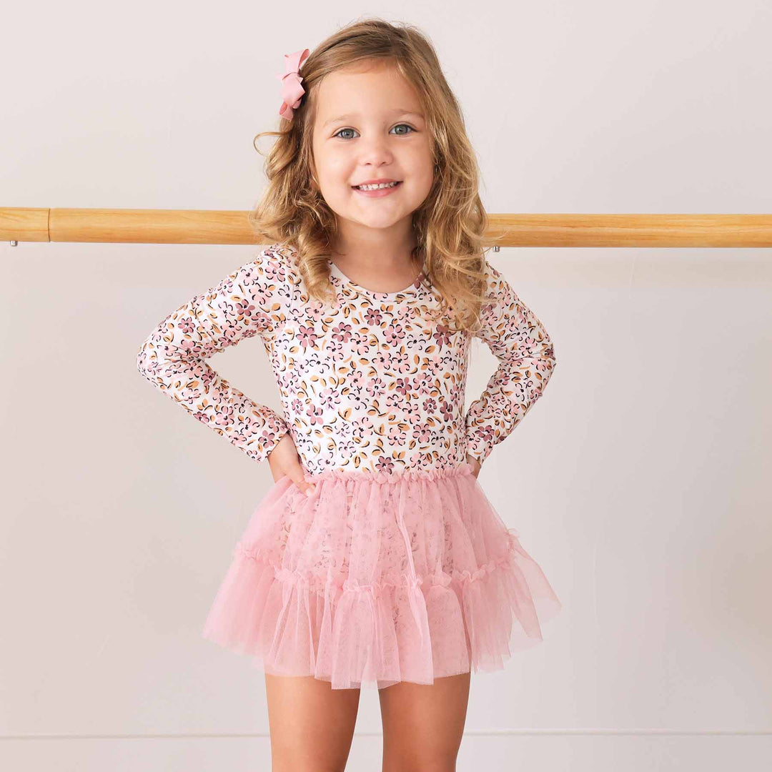 fall blooms girls leotard