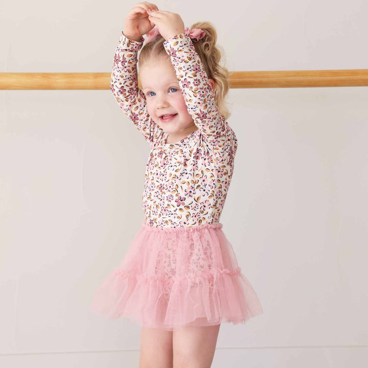 fall blooms girls leotard 