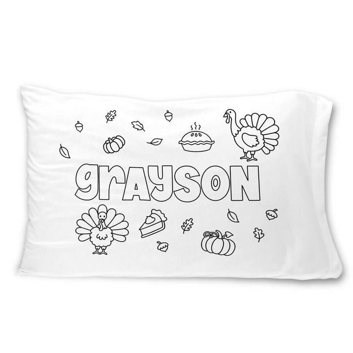 thanksgiving colorable pillowcase