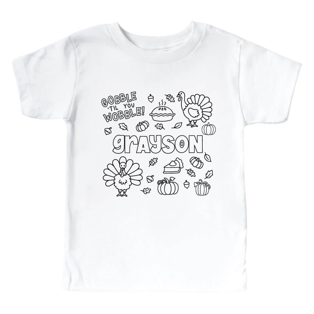 fall favorites colorable graphic tee for kids