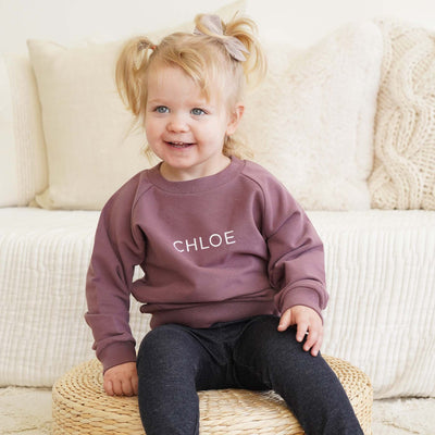 personalized kids graphic sweatshirt orchid