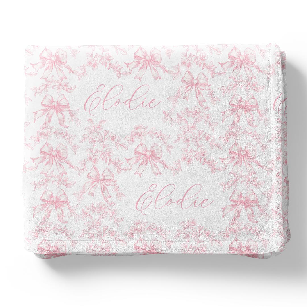 fancy frills personalized blanket for girls 