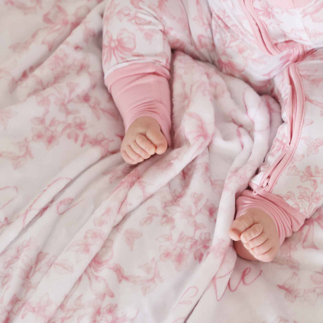 fancy frills personalized name blanket for kids 