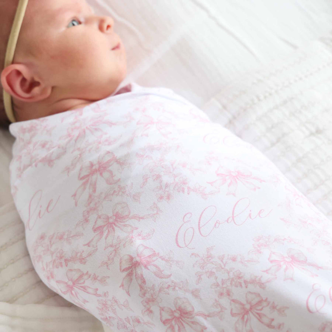 fancy frills personalized swaddle blanket for baby girls