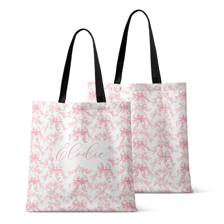 fancy frills personalized tote bag 