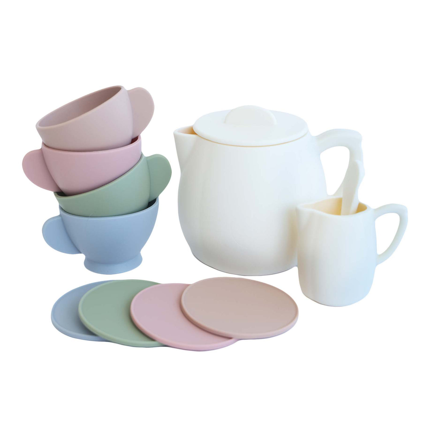 multicolor silicone tea set 