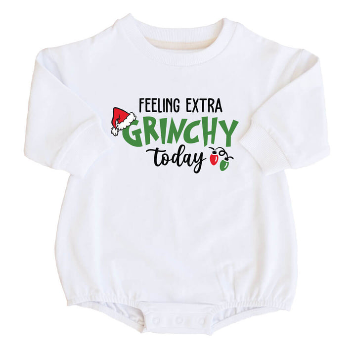 feeling grinchy long sleeve sweatshirt bubble romper