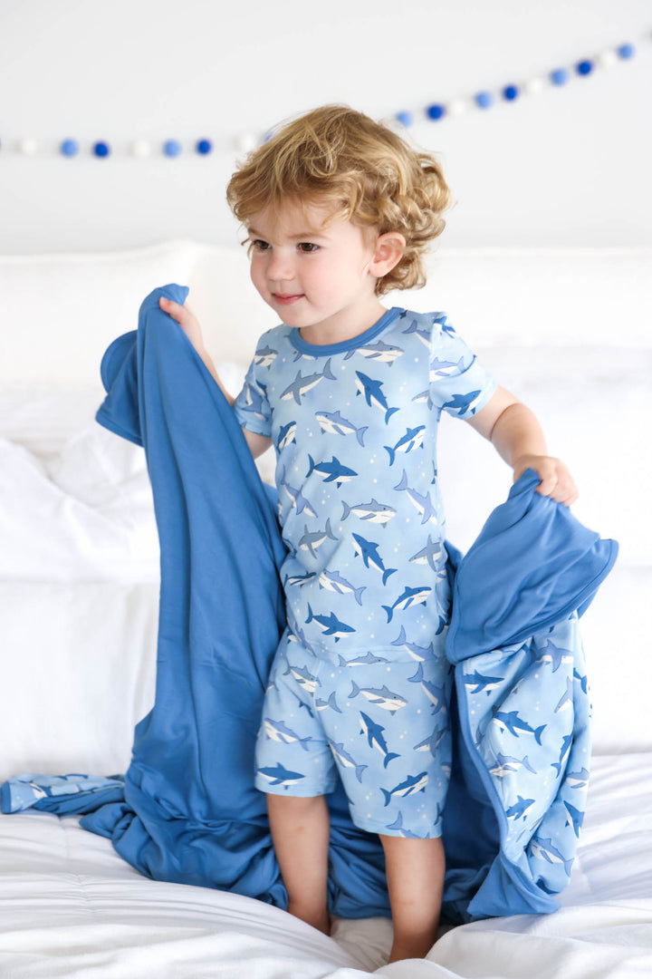 fin friends pajama set with matching blanket 