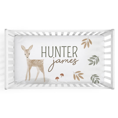 deer personalized crib sheet 