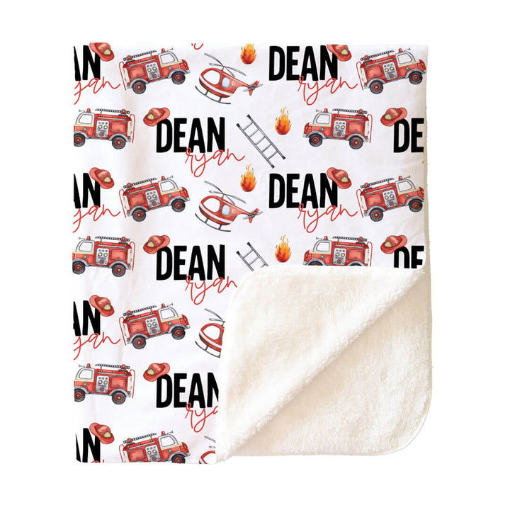 Firetrucks Personalized Toddler Blanket