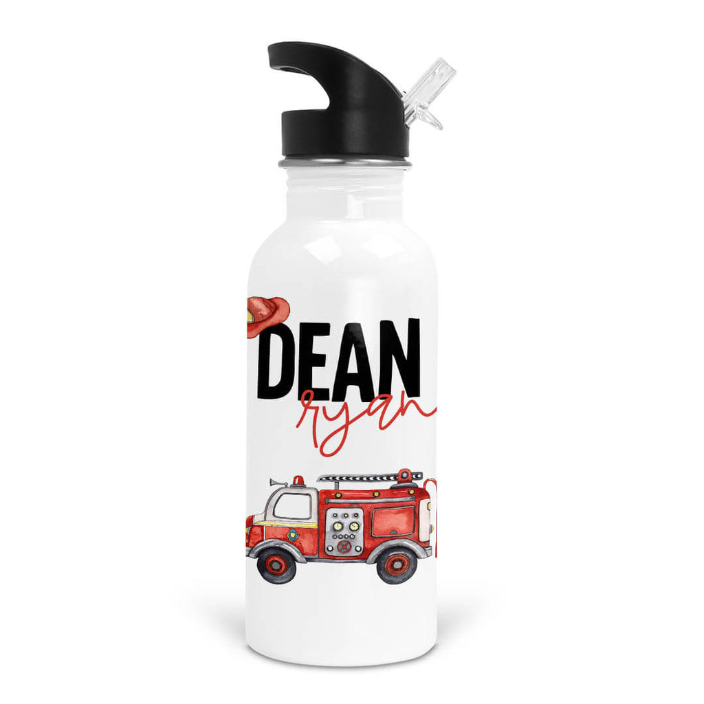 Firetruck Personalized Water Bottle