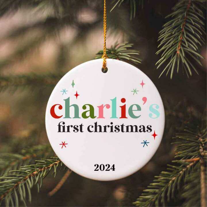 baby's first christmas personalized ornament 