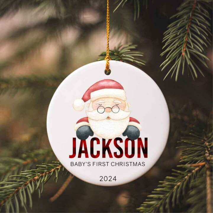 santa personalized ornament 