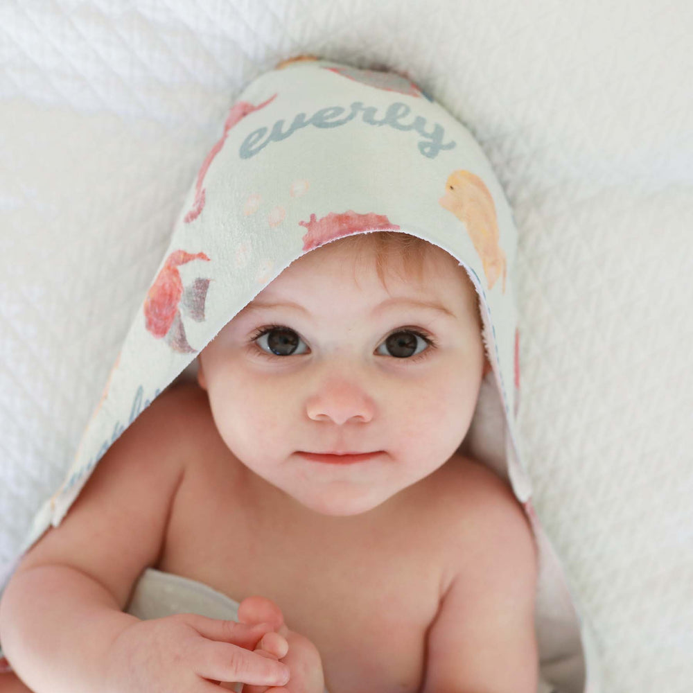 personalized hooded towel tropical fish 