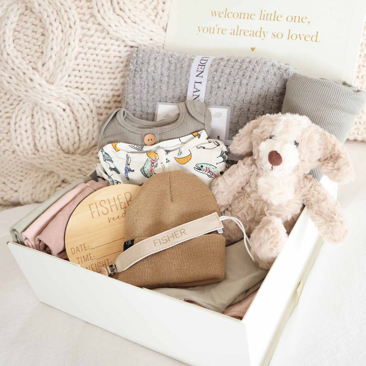 Premium - fishing medium baby shower gift box set for boys 