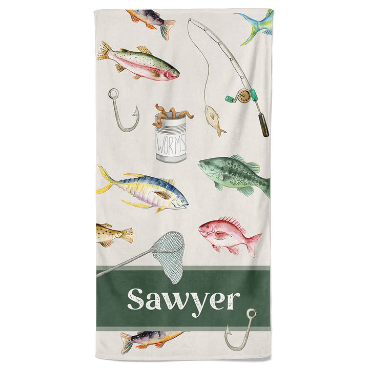 gone fishing personalized towel