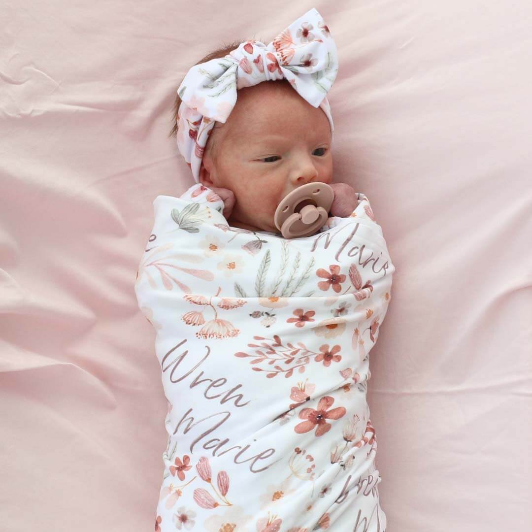 wren's wildflower oversized swaddle blanket for newborns 