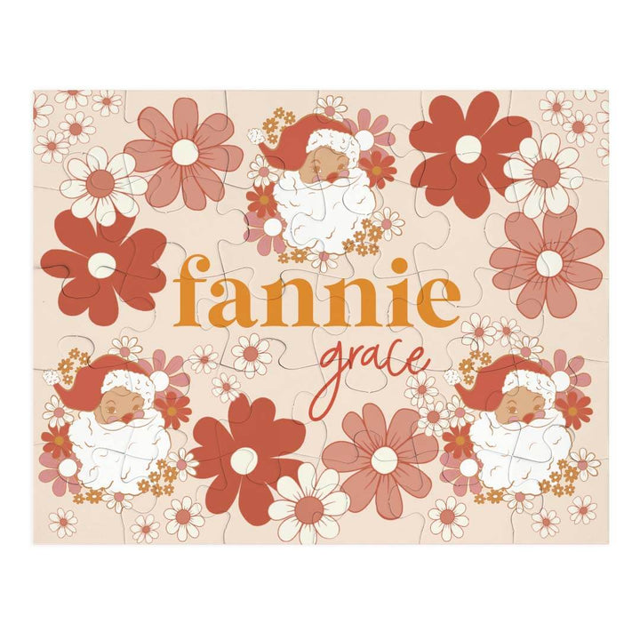 floral santa personalized puzzle 