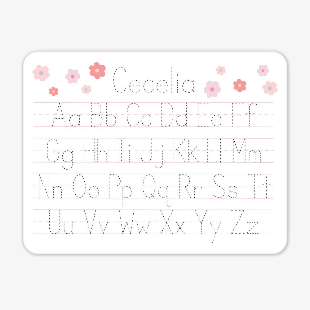 kids personalized whiteboard | simple floral 