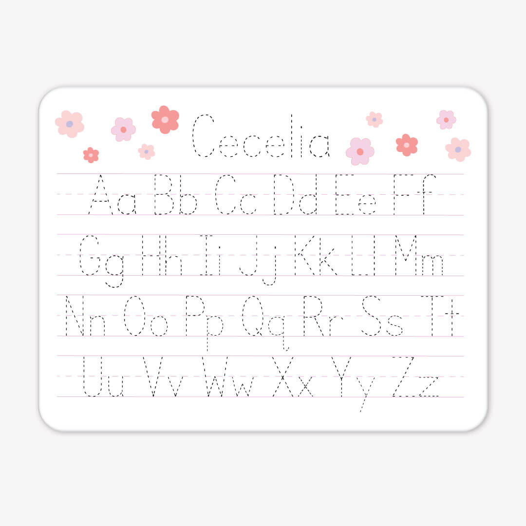 kids personalized whiteboard | simple floral 