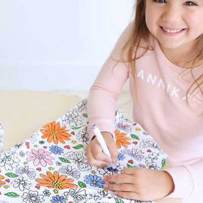 floral flower colorable pajamas for kids