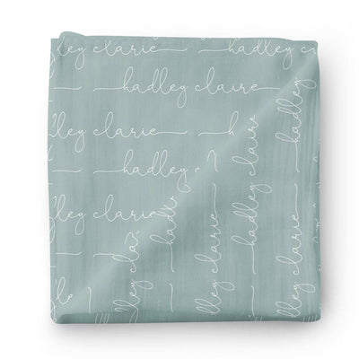 personalized swaddle blanket sea salt script