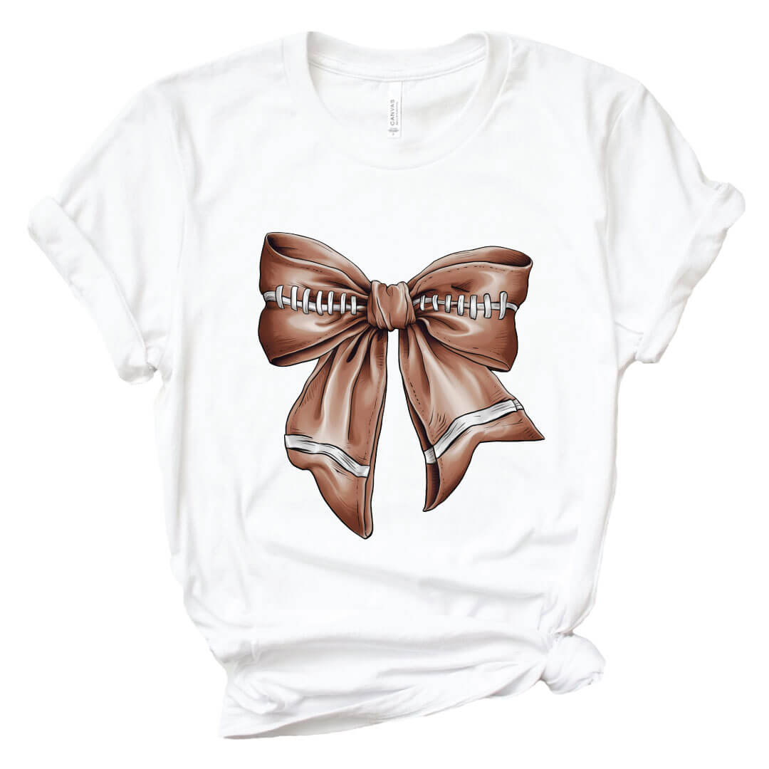 football bow adult graphic tee 