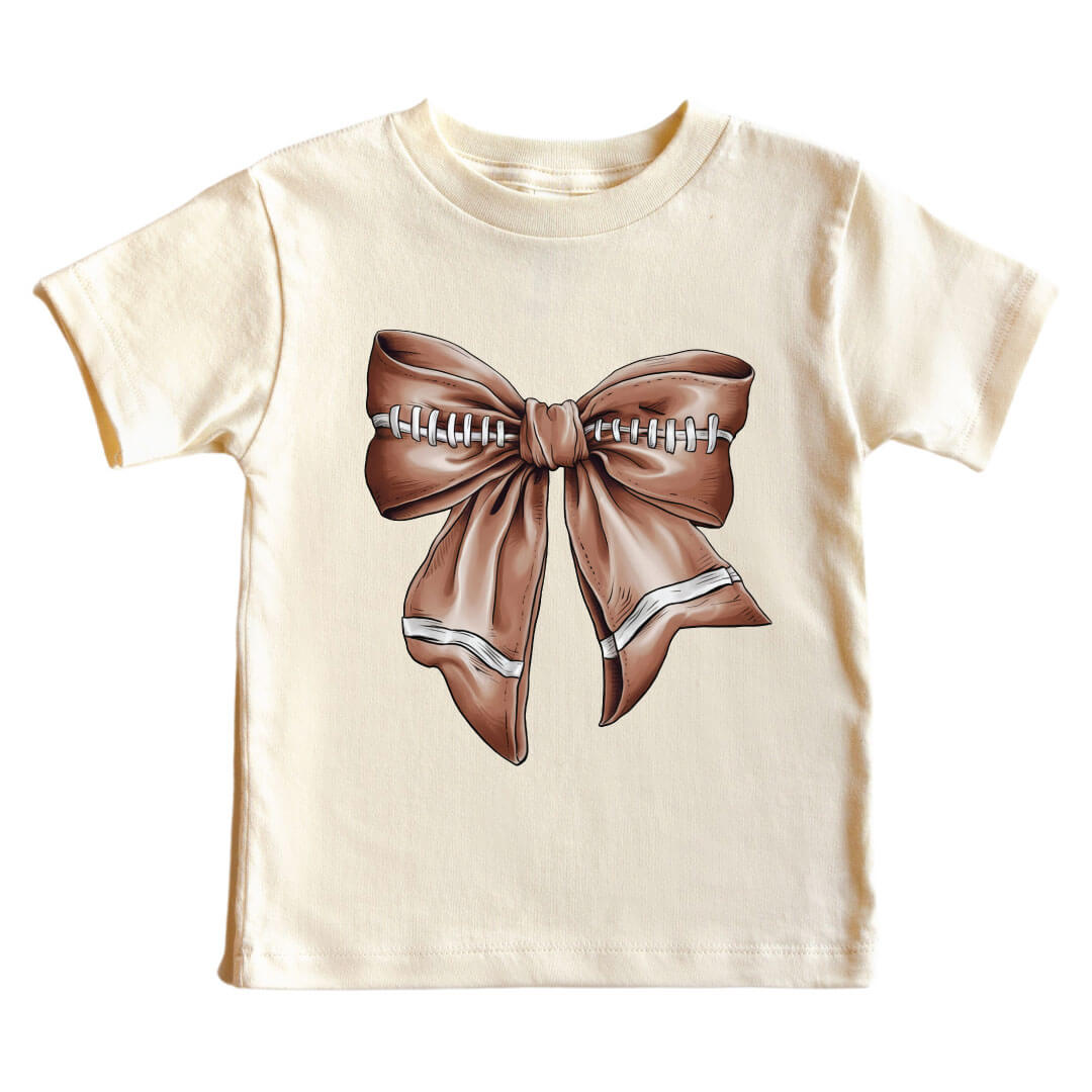 football bow graphic tee for kids 