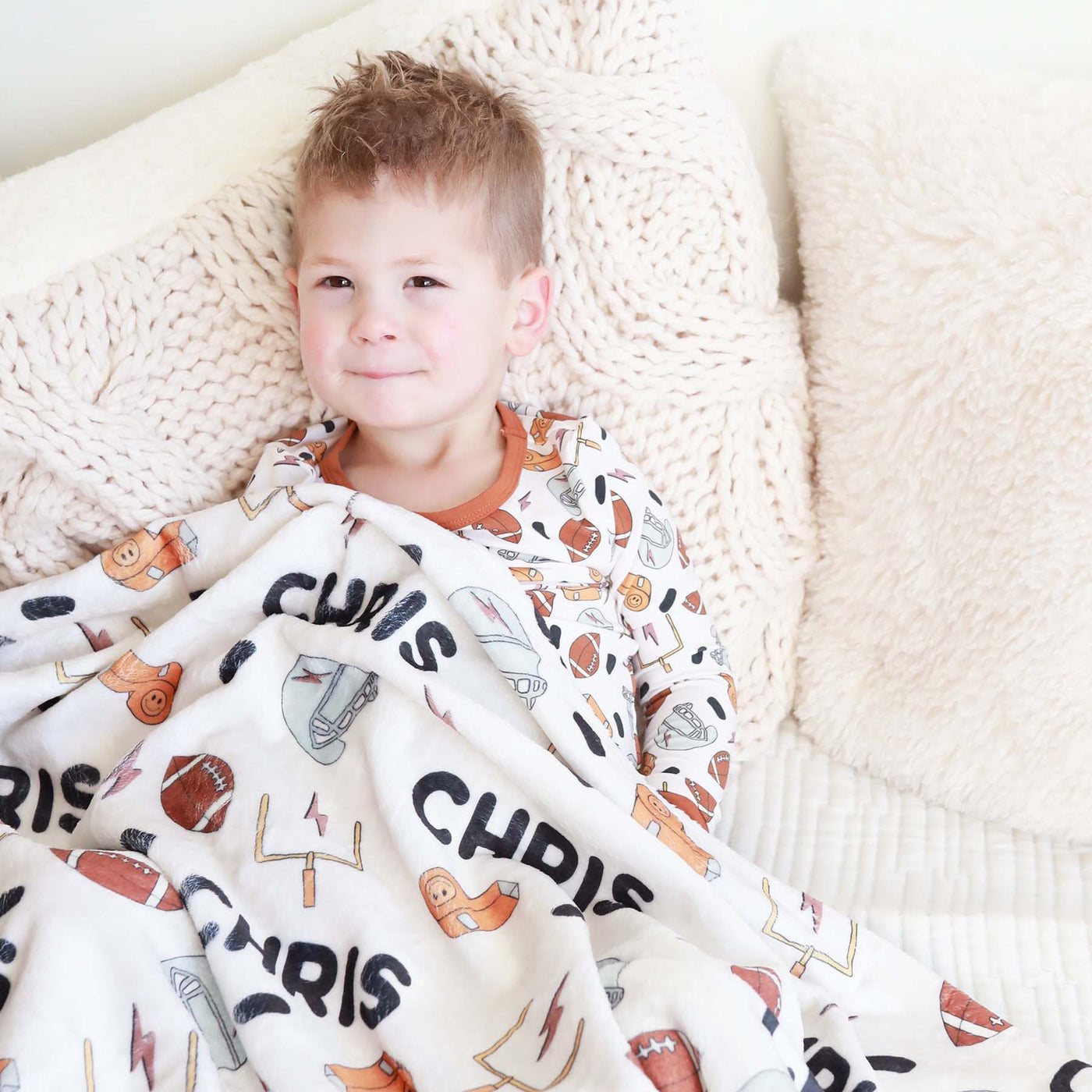 game day personalized kids blanket 