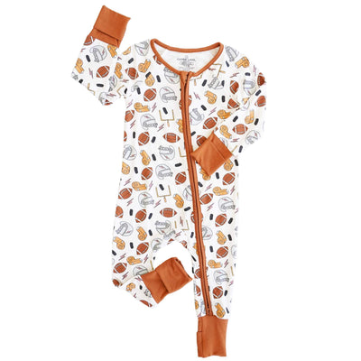 game day zipper pajamas for baby