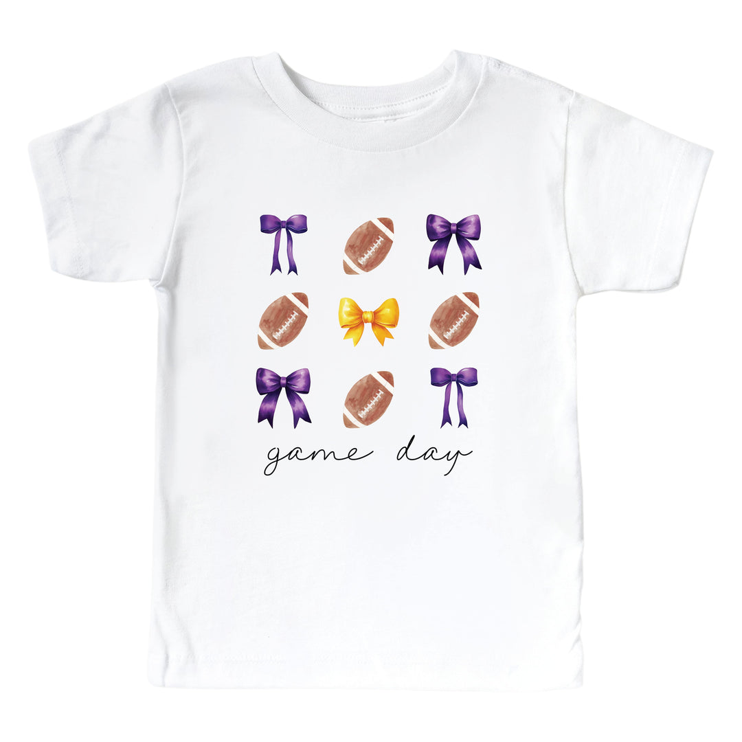 Louisiana State University | Footballs & Bows Kids Graphic Tee