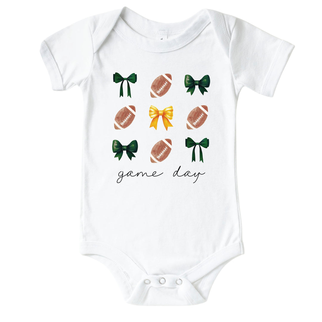 Baylor University | Footballs & Bows Graphic Bodysuit