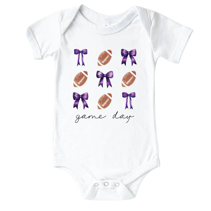 Texas Christian University | Footballs & Bows Graphic Bodysuit